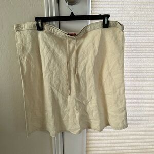 Tommy Bahama Cream Linen Drawstring Skirt NWOT XL